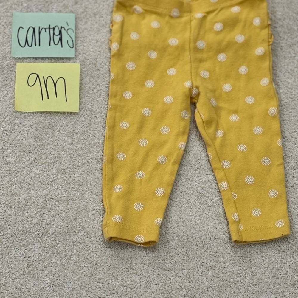 NWOT Carter's Yellow Ruffle Infant Leggings, Size 9M - Picture 2 of 2